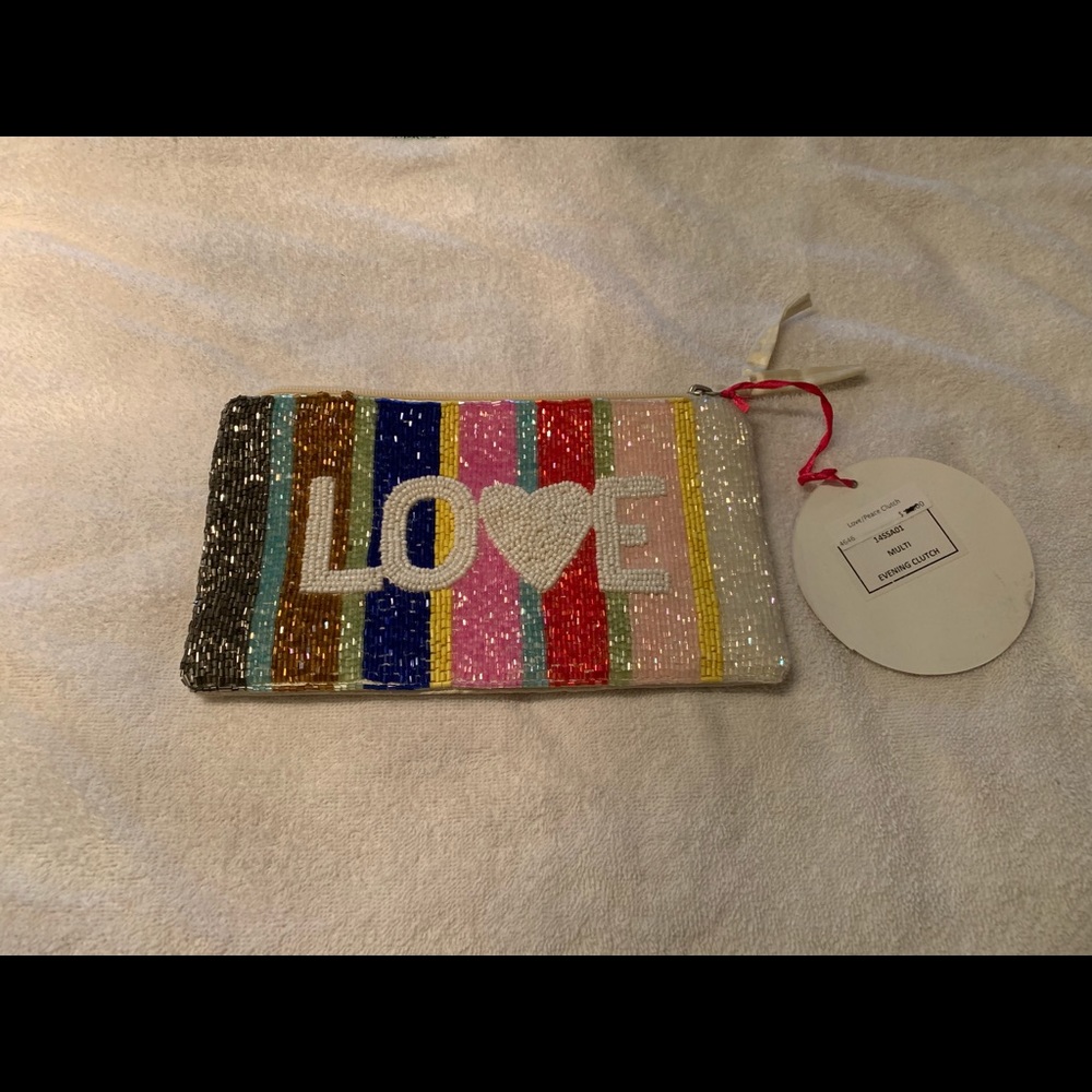 Beaded evening clutch / makeup bag